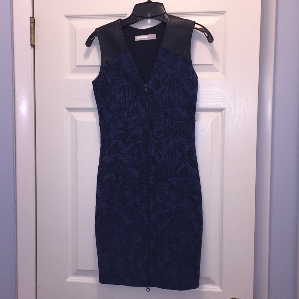 Hunter Bell bodycon knit dress 0 EUC blue/black